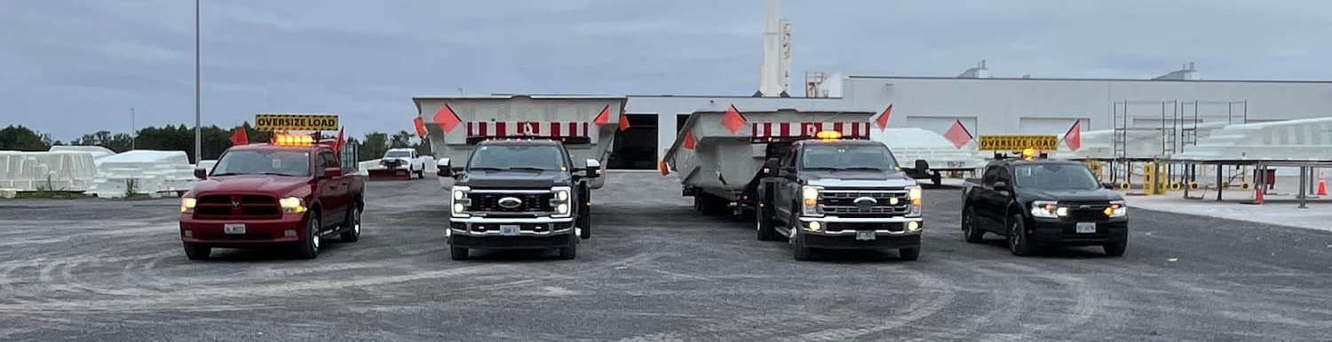 Four DLC Haulage trucks in a row